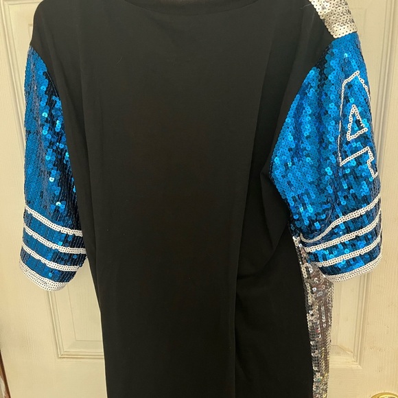 Game day Silver and Blue Sequin Jersey Dress Dallas Cowboy Colors Size One Size - Picture 3 of 7